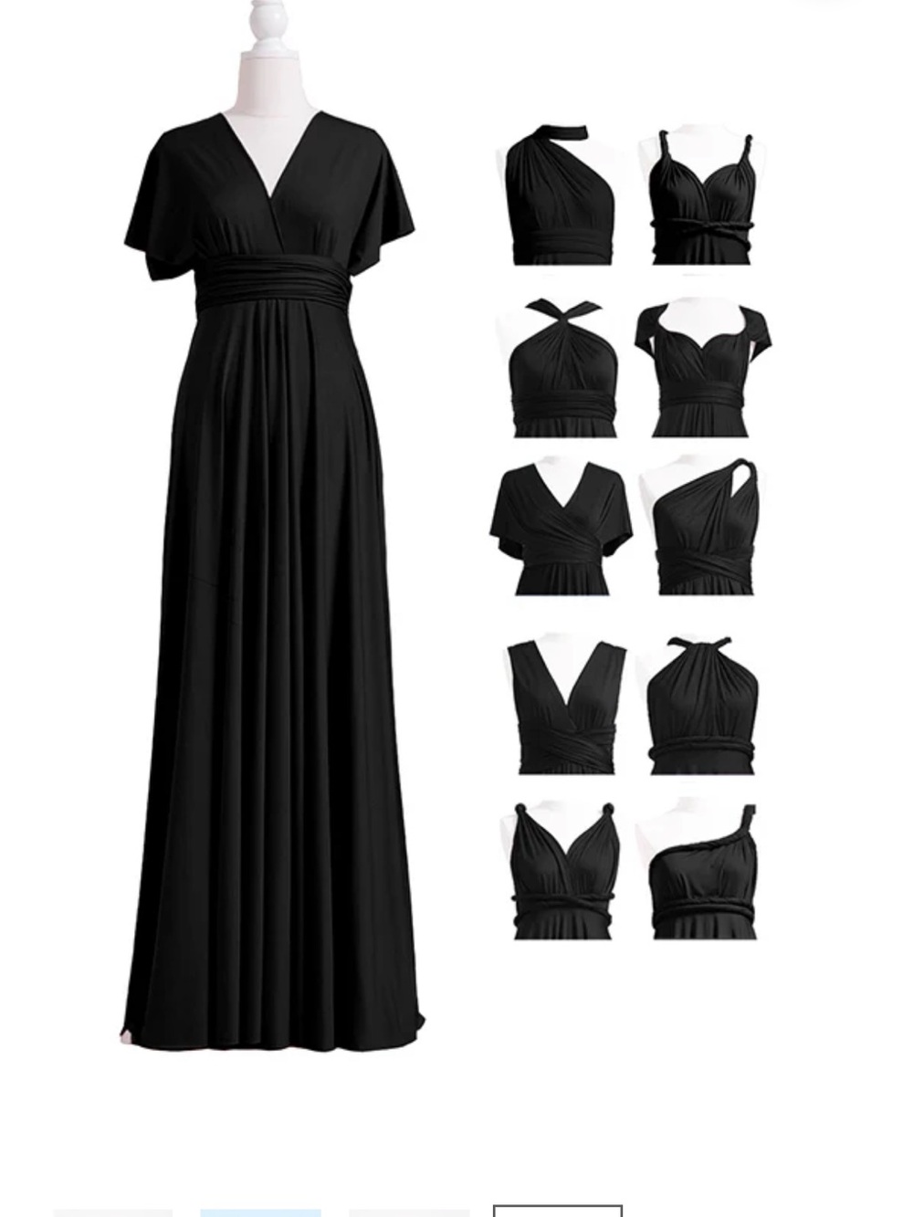 L'ATISTE Black Convertible Maxi Dress - Multiple Styling Options